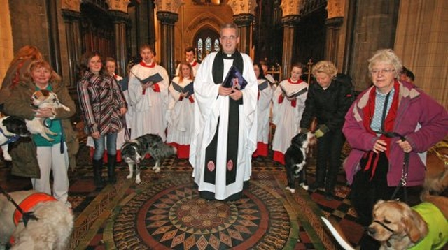 The Very Revd Dermot Dunne and members of Peata with their dogs following the blessing of the dogs at the Christ Church Cathedral
Charity Carol Service in aid of Peata – Providing a Pet Therapy Service to caring institutions in Dublin.