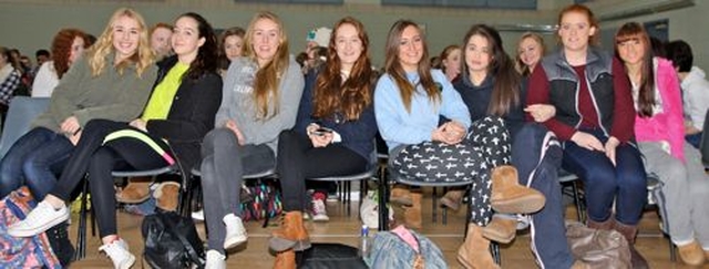 Some of the students attending the TY Advance Day in Taney Parish Centre on November 21. 