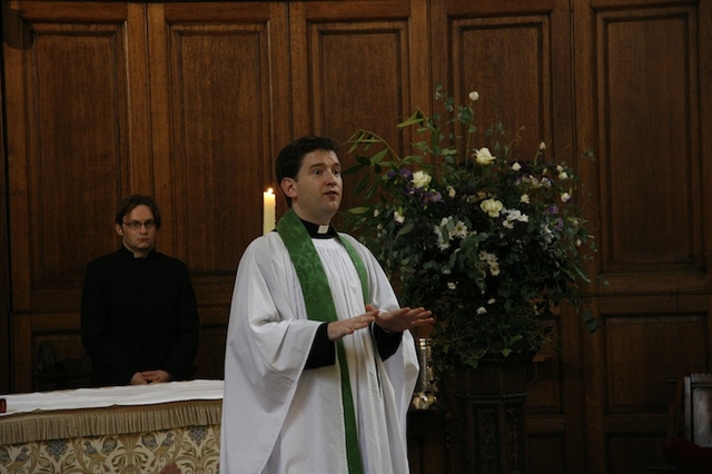 The Revd Darren McCallig speaking at the 'Virtues and Vices' service in Trinity Chapel.