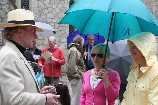 Pictured is the Revd John Marchant, Curate of Powerscourt (Enniskerry) with parishioners about to embark on a joint pilgrimage to Christian sites in Enniskerry by the local Church of Ireland and Roman Catholic congregations. The event is part of the Enniskerry 150 celebrations marking the 150th Anniversary of the foundation of three local churches (2 Church of Ireland and one Roman Catholic).