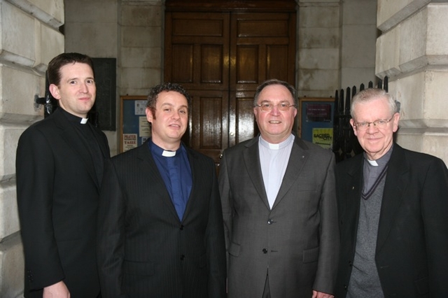 Pictured are the new Chaplaincy team in Trinity College Dublin, (left to right), the Revd Darren McCallig, Church of Ireland Chaplain, the Revd Julian Hamilton (Methodist-Presbyterian), Fr Peter Sexton and Fr Paddy Gleeson (both Roman Catholic).