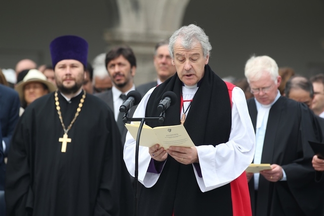 Archbishop Jackson and other religious leaders pictured at the National Day of Commemoration ceremony at the Royal Hospital in Kilmainham, Dublin. Photo: Patrick Hugh Lynch.