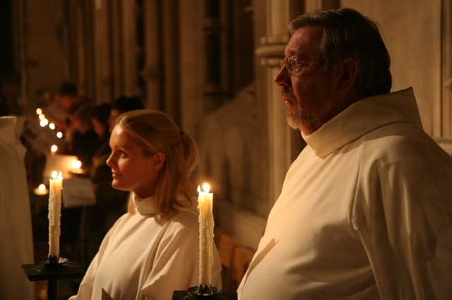 Nicola Halford and Brendan Walsh at the Advent Procession in Christ Church Cathedral.