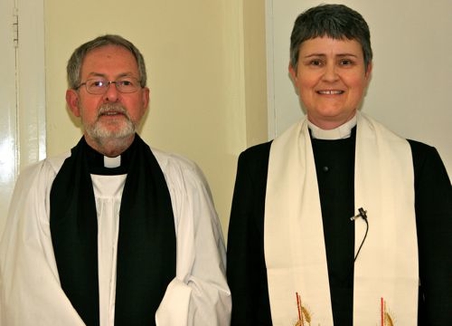 Revd Martin O’Connor who conducted the Boys’ Brigade Founder’s Thanksgiving Service in St Ann’s Church, Dawson Street and Revd Vanessa Wyse Jackson, Minister of Rathgar Methodist Church, who preached. 