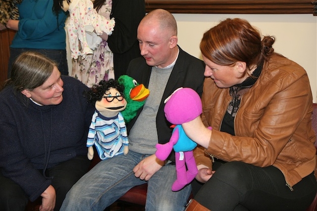 Participants enjoying the 'Using puppets for the first time' seminar at the Building Blocks Conference, All Hallows College.