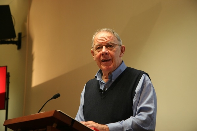 The Dean of Sydney, Phillip Jensen speaking in Irish Church Missions, Immanuel Church, Bachelor's Walk, Dublin.