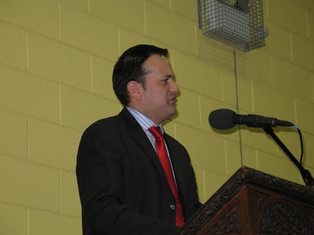 Dr Leo Varadaker TD former Pupil of King’s Hospital speaking at the School’s Charter Day event.