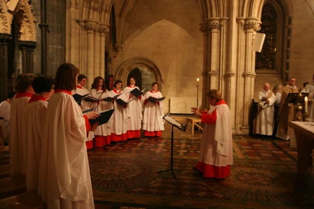 Pictured are the Christ Church Cathedral Choir singing at the Ash Wednesday Eucharist in the Cathedral under the direction of Judy Martin.