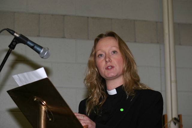 The Revd Sonia Gyles, Rector of Sandford and Milltown speaking at the Diocesan Synods in Taney Parish.