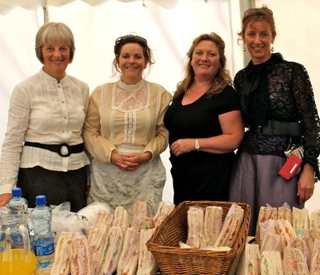 Elizabeth Rountree, Jackie Gallagher, Audrey Dalton and Carol Boland in charge of the refreshments at the Enniskerry Victorian Field Day. 