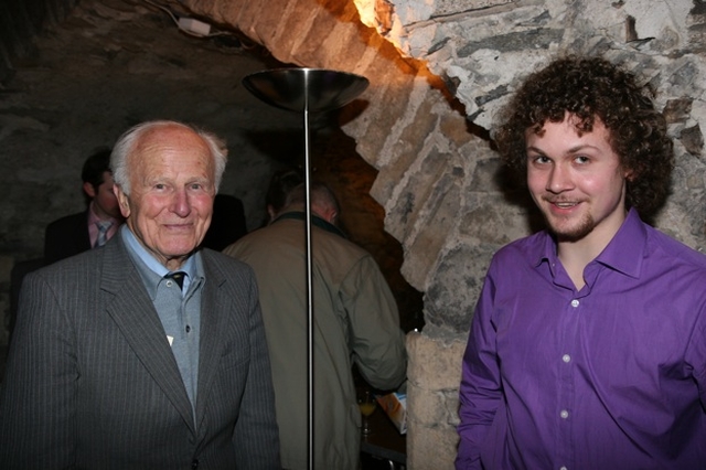 Pictured at the launch of I Love all Beauteous Things, a CD of the Christ Church Cathedral Choir performing the works of Herbert Howell, are Composer Sir David Willcocks and Choir member Anselm Carr-Jones.