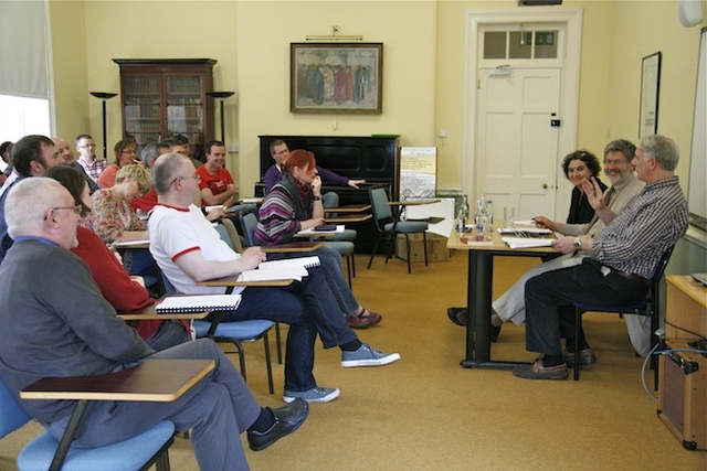 Panel discussion with Dr Cathriona Russell, Dr Richard Clutterbuck and Prof Stephen Williams on day one of the 'Atonement as Gift' Integrative Seminar in the Church of Ireland Theological Institute.