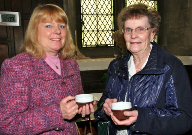 Carol Kinlen from Taney and Angela Morwood from St Polycarps at the first Mothers’ Union Mums in May tea party in Christ Church Cathedral. 