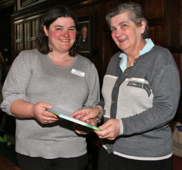 Dublin and Glendalough Mothers’ Union enterprise rep, Olive Good, with her mother Dublin and Glendalough treasurer, Jean Denner, at the inaugural Mums in May tea party in Christ Church Cathedral. 