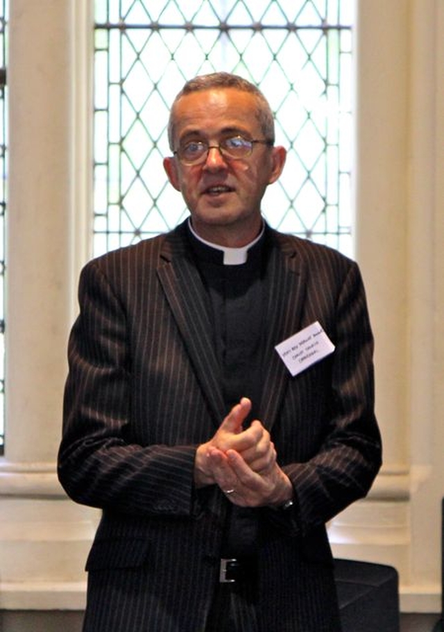 The Dean of Christ Church Cathedral, the Very Revd Dermot Dunne, introduces the key note address of the conference of the Cathedral Library and Archives Association which got underway in the Dublin cathedral today, June 19.