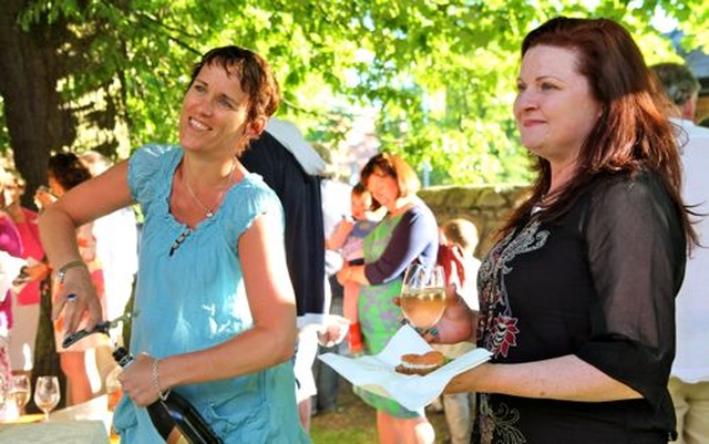 Evelyn Foley and Lorraine O’Reilly at the reception following St Bartholomew’s Summer Concert and the launch of the Choir of Boys and Men’s CD, Blessed be the God and Father.