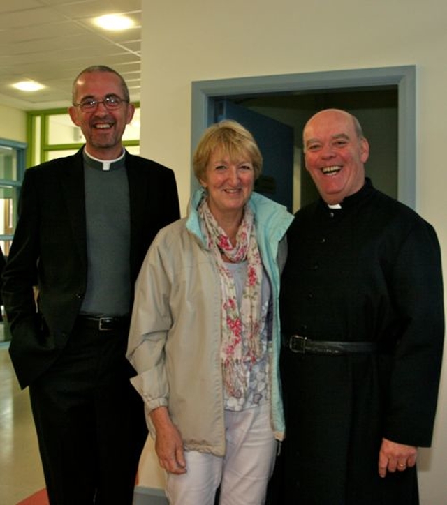 Dean Dermot Dunne, Celia Dunne and Archdeacon Ricky Rountree at the official opening of the new Powerscourt National School. 