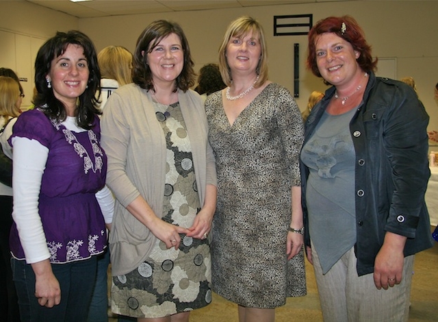 Caroline Farrar, Mothers’ Union news; Sandra Knaggs, MU Diocesan Vice President; Joy Gordon, MU Diocesan President; and  Avril Martin, Delgany MU branch member, at the MU Young Members evening of ‘Beauty, Banter and Bliss’ in Taney Parish Centre, Dundrum.