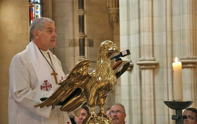 The Most Revd Dr Michael Jackson, Archbishop of Dublin and Bishop of Glendalough, preaching at Chrism Eucharist on Maundy Thursday in Christ Church Cathedral.