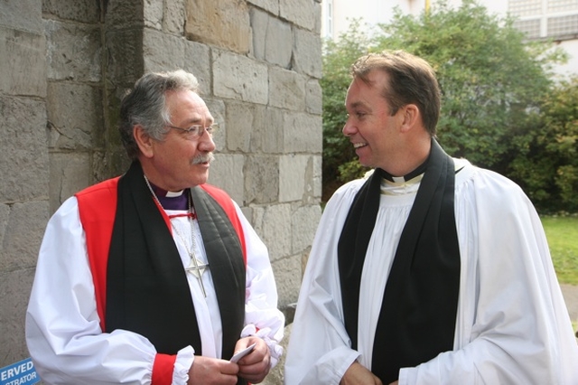 Pictured at the Law Service in St Michan's Church are (left) the Bishop of Limerick and Killaloe, the Rt Revd Trevor Williams (who gave the address at the service) and the Chaplain of King's Hospital School, the Revd Canon Peter Campion.