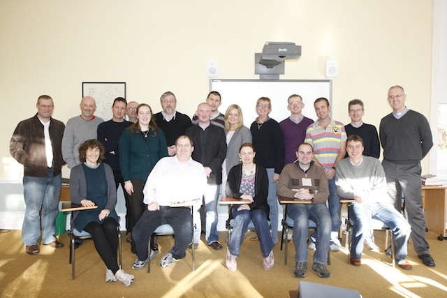 The Revd Dr Maurice Elliott, Director, pictured with second year students after their Leadership lecture at the Church of Ireland Theological Institute. 