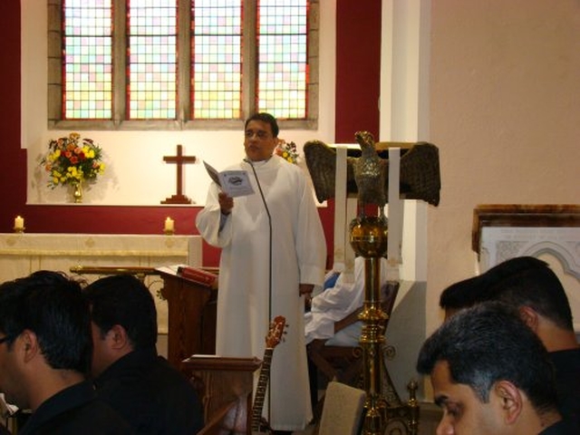 The Revd Dr Jacob Thomas reading one of the lessons at the service.