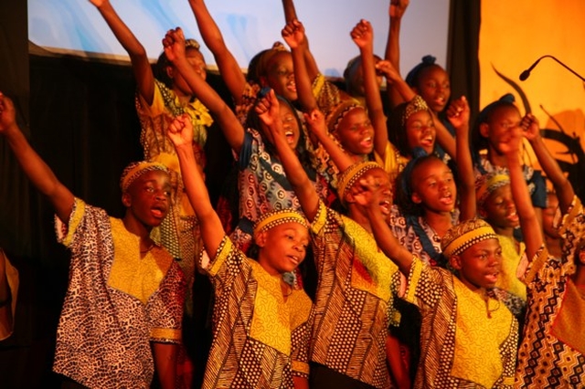 WATOTO Children's Choir in full voice in concert in Rathfarnham Parish Church.