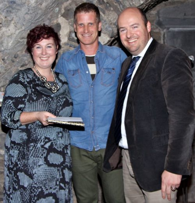 Susie Keegan and Greg Fromholz of 3Rock Youth were presented with parting gifts by Quentin Heaney of the 3Rock oversight team at a leaving party in the Crypt of Christ Church Cathedral. 