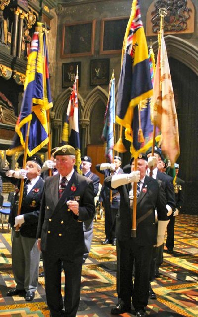 The Colour Party at the Remembrance Sunday Service in St Patrick’s Cathedral. (Photo: Patrick Hugh Lynch)