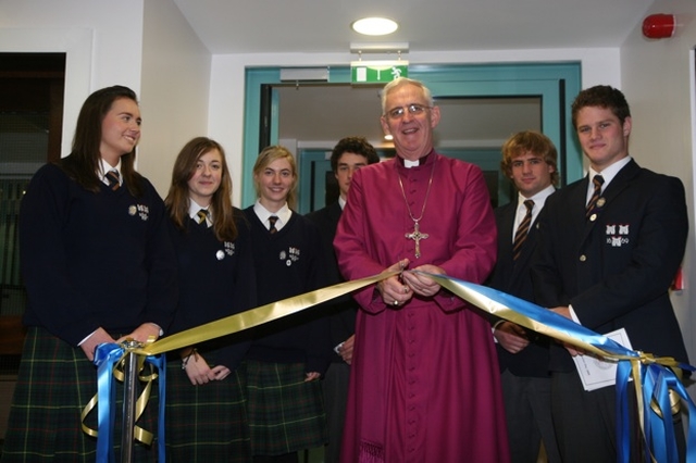 The Archbishop of Dublin, the Most Revd Dr John Neill performs the official opening of the new Sixth Form Building at King's Hospital on the Schools Charter Day.