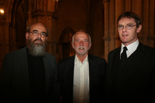 Simon Street (centre), descendent of George Edmund Street, who was the architect for the restoration of Christ Church Cathedral in the late 19th Century visited the Cathedral recently. He is pictured with current members of the Cathedral Chapter, the Revd Canon Patrick Comerford (left) and the Revd Canon Mark Gardiner, Canon-Pastor of the Cathedral.