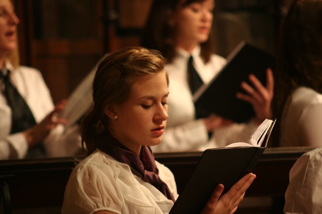 A Chorister from the International Handel Festival Chorus (under the Direction of Dr Tim Sharp) which performed Messiah in Christ Church Cathedral.