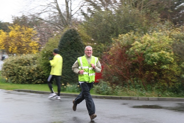 Ordinand at the Church of Ireland Theological Institute Paul Bogle finishes his run and cycle for charity.