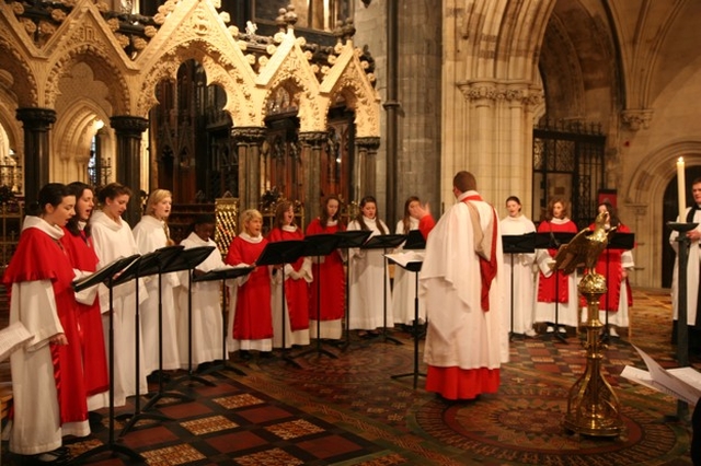 The Christ Church Cathedral Girls Choir singing at the Cathedral's Charity Carol Service in aid of the LauraLynn Foundation and the Sunshine House.