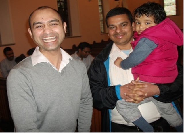 Lalji, Matthew and Feba pictured following the Inaugural Eucharist Service of the Church of South India Malayalam in St. Catherine’s Church, St Patrick's Cathedral Group of Parishes.