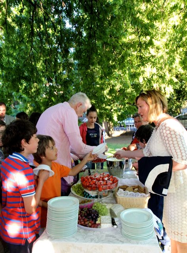The strawberries and cream proved very popular at the reception following St Bartholomew’s Summer Concert and the launch of the Choir of Boys and Men’s CD, Blessed be the God and Father. 