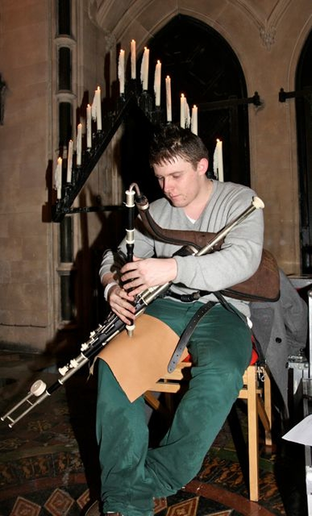 Eanna Drury plays the Uileann Pipes at the annual Inter Church Service in Irish organised by Cumann Gaelach na hEaglaise and Pobal on Aifrinn in Christ Church Cathedral on Friday January 25. 