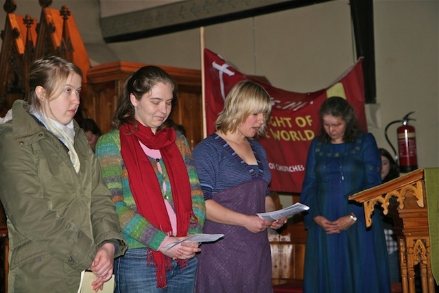 Readers pictured at St Finian's Lutheran Church, Adelaide Road, as part of the Advent Walk of Light, an inter-church journey organised by the Dublin Council of Churches.