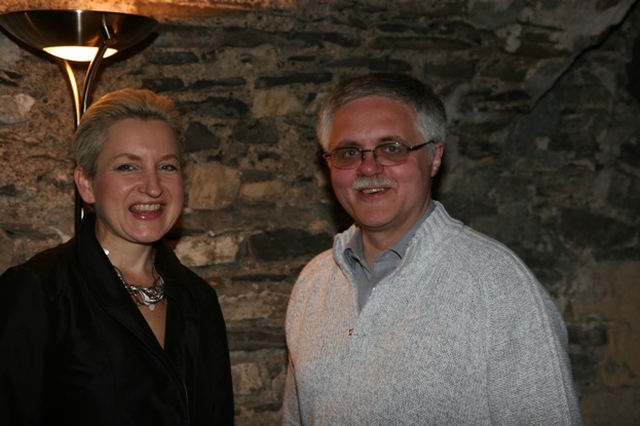 Pictured at a dinner in Christ Church Cathedral for the Friends of the Cathedral are artist Ludmila Pawlowska and Ken Rue. An exhibition of Ludmila's work 'Icons of Transformation' will open in Christ Church Cathedral on Wednesday 10 June.