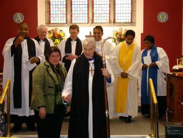 The archbishop of Dublin, the Most Revd Dr Michael Jackson and his wife, Inez, with other officiating ministers at the Discovery Diocesan Thanksgiving Service.