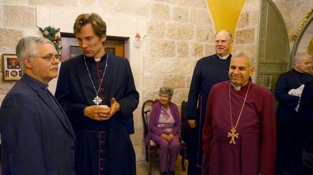 Clergy from Dublin and Glendalough and Jerusalem following the service on the Feast of the Epiphany in St George’s Cathedral, Jerusalem. (Photo courtesy of the Diocese of Jerusalem)