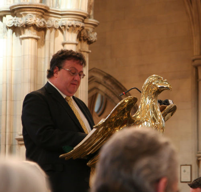 Mark Acheson read a lesson at the Chrism Eucharist on Maundy Thursday in Christ Church Cathedral.