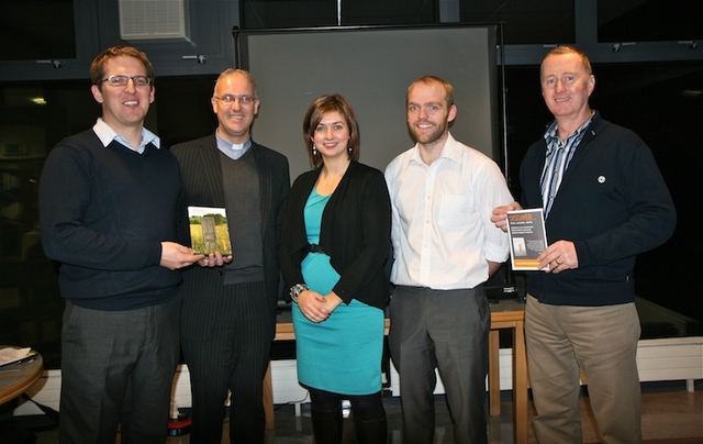 Members of CMS Ireland Roger Cooke, Rachel Brittain, Andy McCormick and Ronnie Briggs pictured with the Revd Dr Maurice Elliot, Director of the Church of Ireland Theological Institute, at the launch of the 'Discover' Mission Pack in Church House, Dublin. 