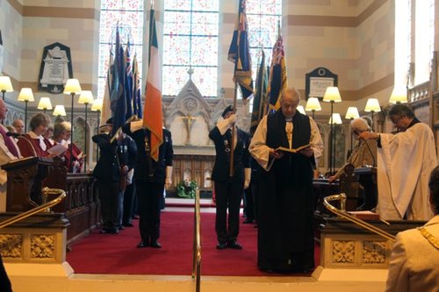 Archbishop Michael Jackson attended the the ecumenical service to mark the 70th anniversary of the D–Day landings which took place in Monkstown Church on Saturday June 7. (Photo: Patrick Hugh Lynch) 