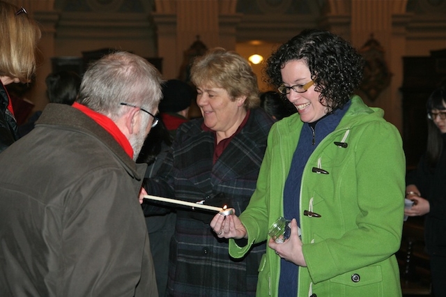 The lighting of candles in the Church of Our Lady of Refuge, Rathmines as part of the Advent Walk of Light, an inter-church journey organised by the Dublin Council of Churches.