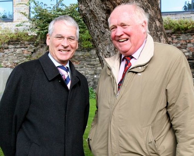 Canon Graham Richards and Derek Greenly following the annual New Law Term Service in St Michan’s Church on October 1. 