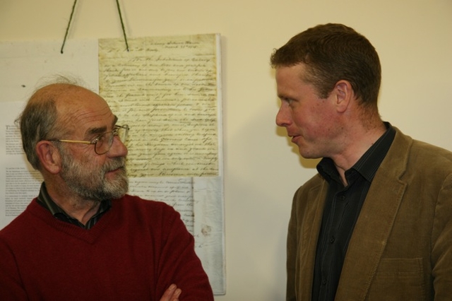 John Medleycott with Cllr Chris Fox at the opening of a new parish centre in Calary Parish, Diocese of Glendalough.