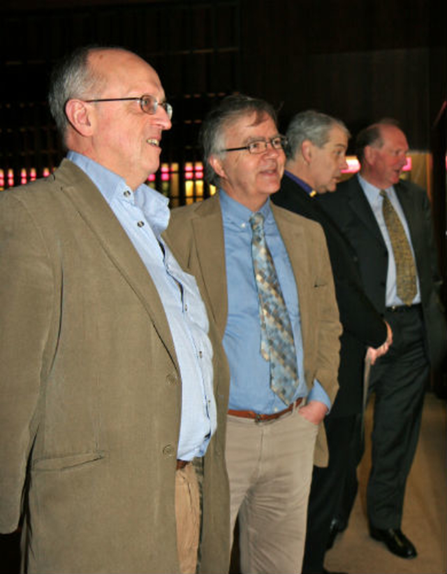 Willie Cumming of the National Inventory of Architectural Heritage and Roger Stalley, former professor of History of Art at Trinity College, Dublin, view the ‘Christ Church Restored’ exhibition in the Irish Architectural Archive on Merrion Square. 