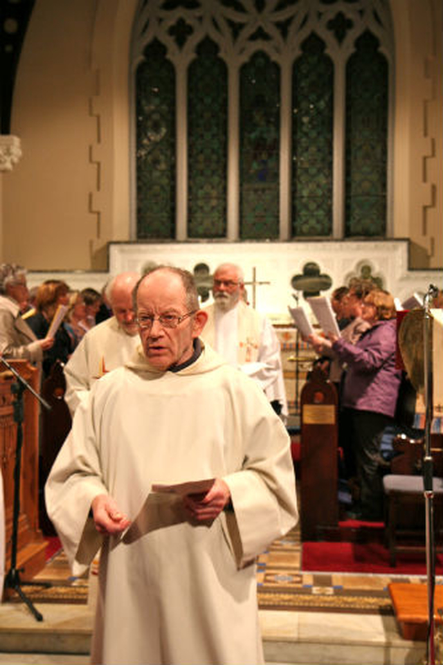 Clergy process down the aisle of St Patrick’s Church, Dalkey, following an ecumenical service to mark the Week of Prayer for Christian Unity 2012.