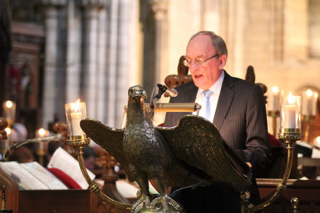 The Ceann Comhairle of Dail Eireann, Sean Barrett TD, read the lesson. Photograph: Patrick Hugh Lynch.